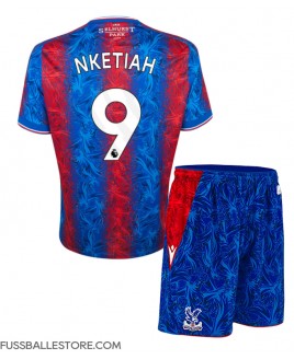 Günstige Crystal Palace Eddie Nketiah #9 Heimtrikotsatz Kinder 2024-25 Kurzarm (+ Kurze Hosen)